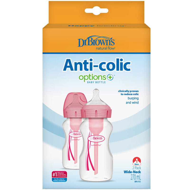 Dr Brown's Options+ Anti-Colic Blue Twin Pack 270ml (Set Bibronash Grykgjer)