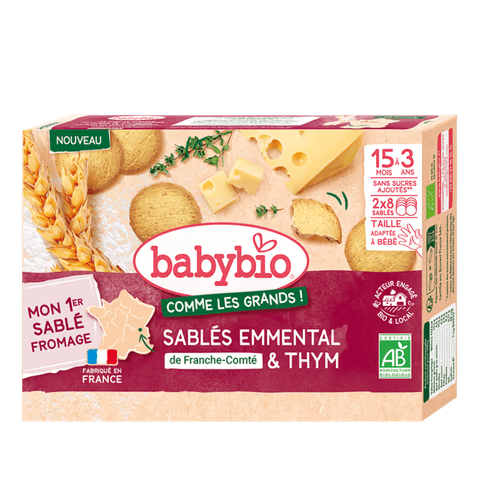 Babybio Biskota me Djathë dhe Thyme – 15m+