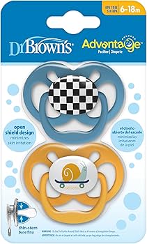 Dr. Brown's Advantage Baby Pacifier, Fully Symmetrical Soother with Soft Silicone