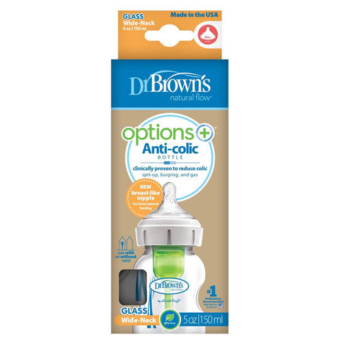 Dr.Brown’s, shishe qelqi me sistem anti colic, formati 150ml, 0m+