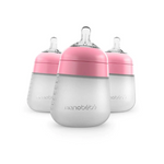 Nanobebe - Silicone Bottles 270ml 3 Pack - Pink