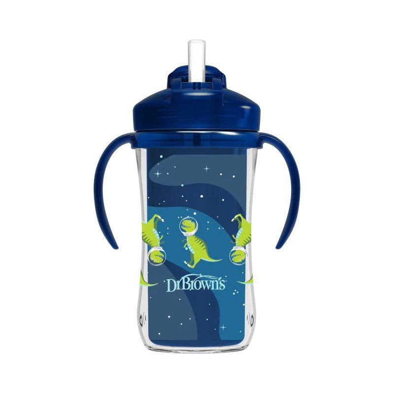Dr Brown's Gota termus me pipë, 300 ml për djem, ngjyrë blu, 12m+