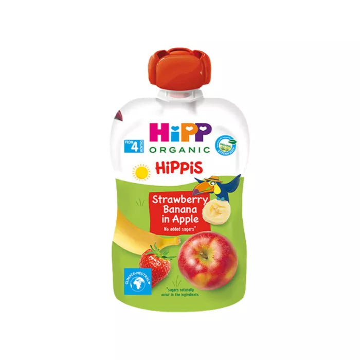 Hipp-HiPPiS luleshtrydhe, banane dhe mollë (4m+)