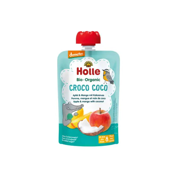 Holle – Croco Coco Pure frutash me mollë, mango dhe kokos (8m+)