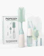 MomcozySet Furçash për Shishe me Dizajn Push-Press ( Roze / Jeshile)