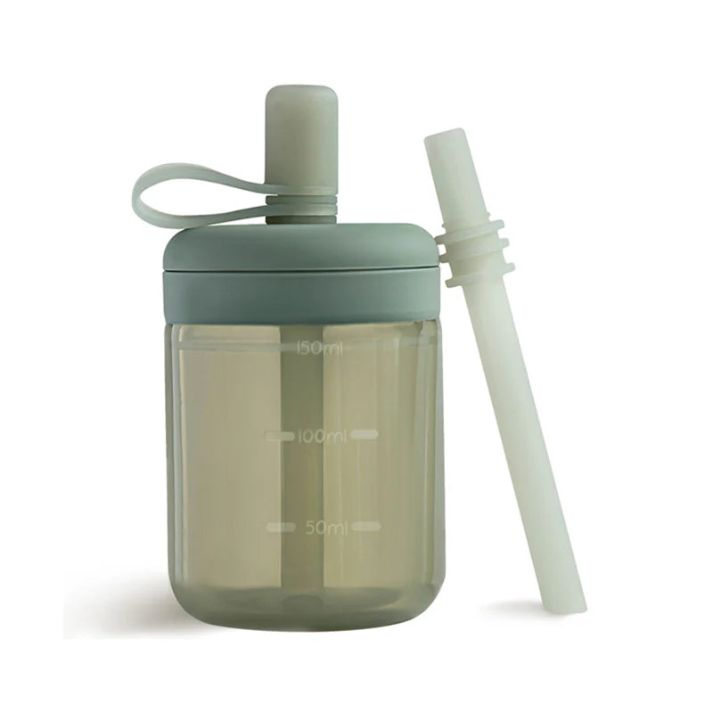 Silicone training cup with straw MOONKIE