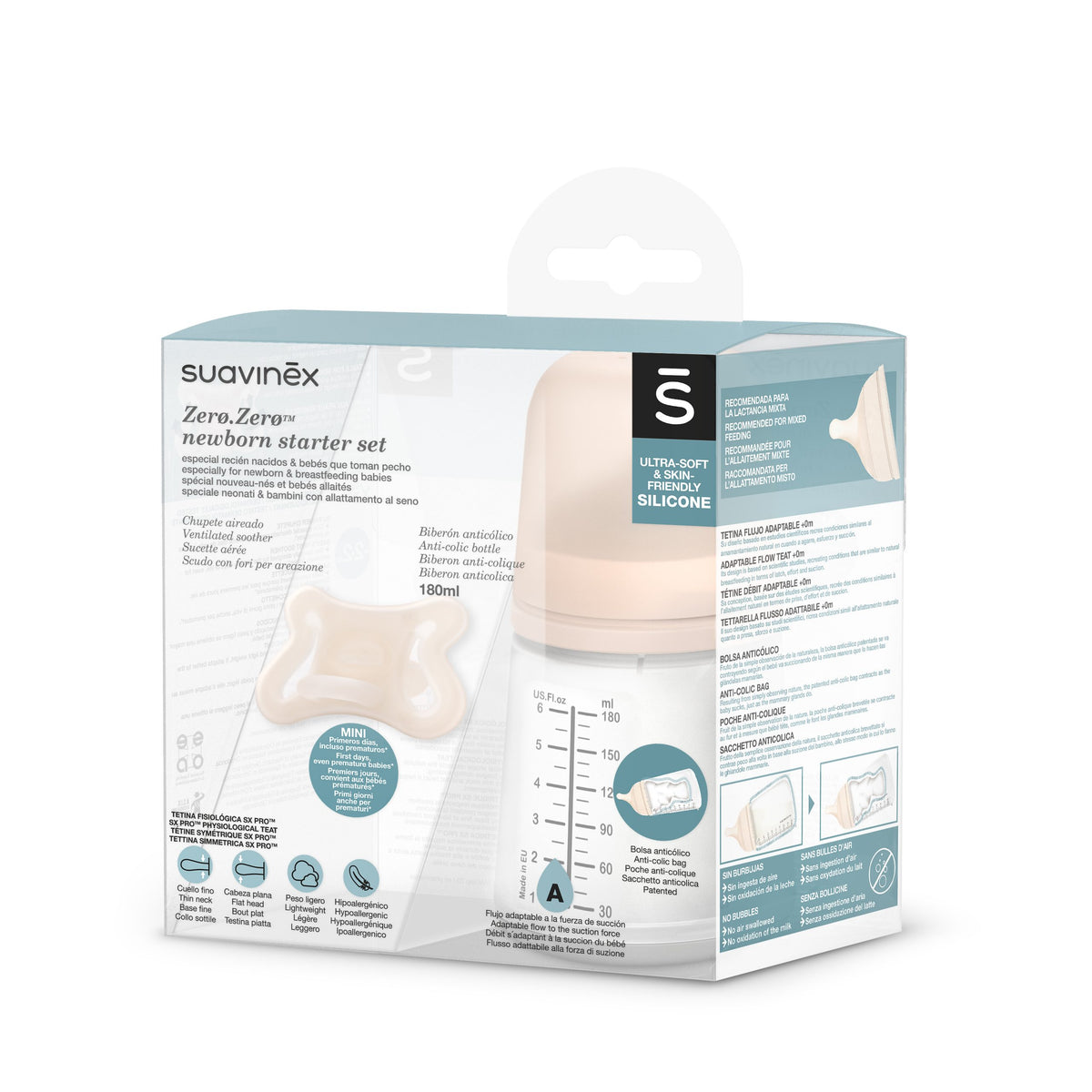 Suavinex - Set biberon antikolik + cuco zero zero