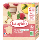 Babybio Apple & Raspberry Pouch +6 months 4x90gr