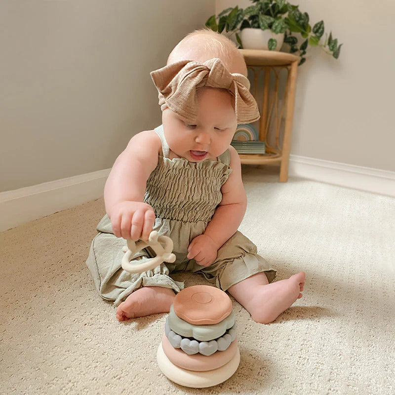 Stacking Teething Rings Toy( Kruajtese Dhembesh per femije ) Te Gjitha Ngjyrat MOONKIE