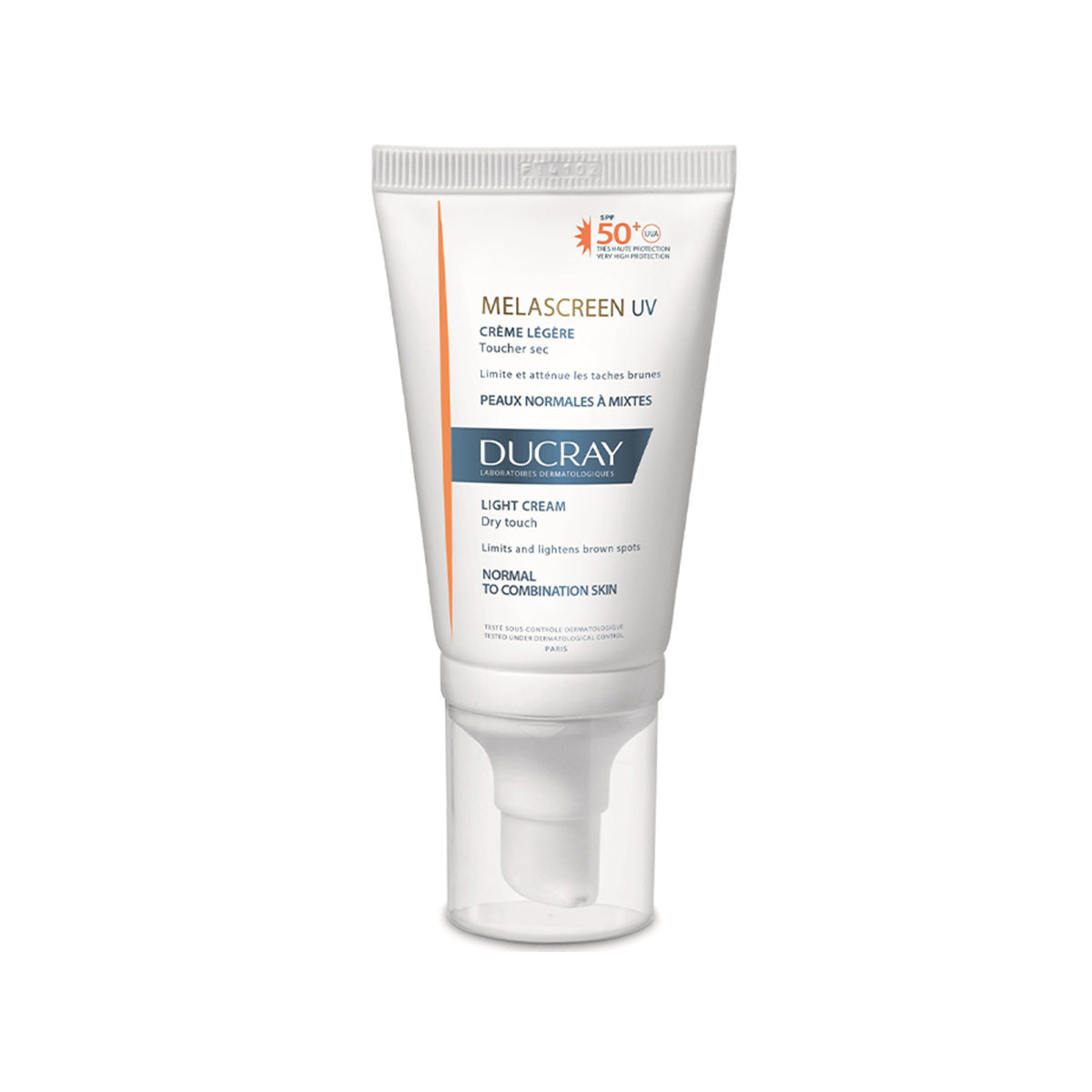 Ducray – Melascreen Krem për mbrojtje ndaj diellit për lëkura normale mikse (SPF 50+)