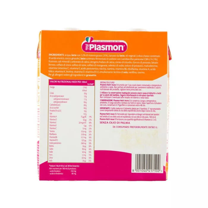 Plasmon – Nutri-mune 3 Liquid Milk Formula (12m+)