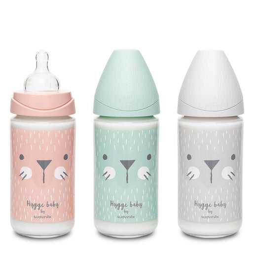 Suavinex - Premium glass wide neck bottle with round teat 240ml